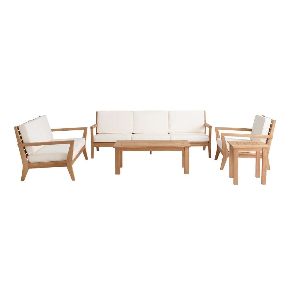 Linon Home Decor - Carenen 5pc Outdoor Set, Teak - ODCP061TKSET5PC veiw 1