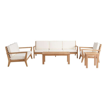 Linon Home Decor - Carenen 5pc Outdoor Set, Teak - ODCP061TKSET5PC veiw 1