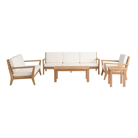Linon Home Decor - Carenen 5pc Outdoor Set, Teak - ODCP061TKSET5PC veiw 1