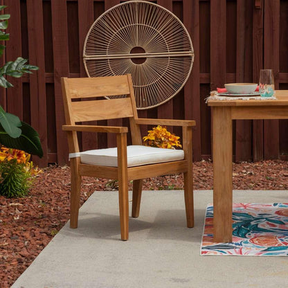 Linon Home Decor - Carenen 6pc Outdoor Dining Set, Teak - ODCP72TKSET6PC veiw 4