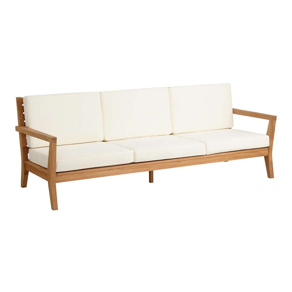 Linon Home Decor - Carenen Outdoor 3 Seater Sofa, Natural/Antique White Cushions - ODCP070TK01U veiw 1