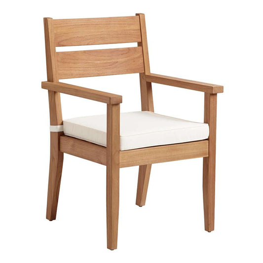 Linon Home Decor - Carenen Outdoor Arm Chair, Natural/Antique White Cushion - ODCP064TK01U veiw 1