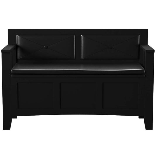 Linon Home Decor - Carlton Padded Bench - 84021BLK-01-KD-U veiw 2