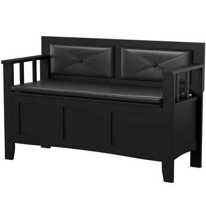 Linon Home Decor - Carlton Padded Bench - 84021BLK-01-KD-U veiw 6