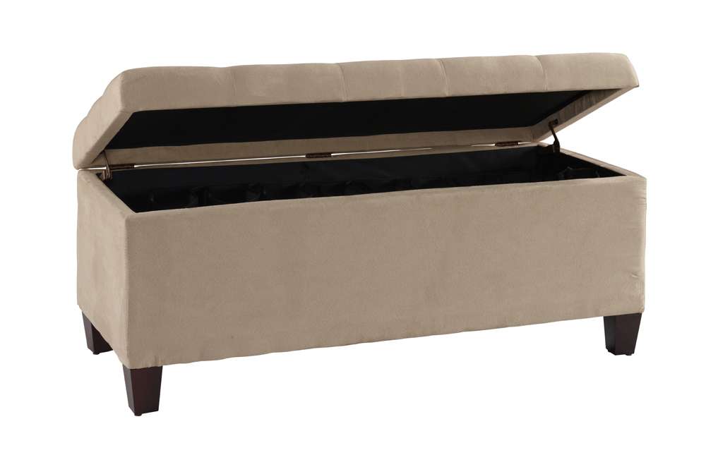 Linon Home Decor - Carmen Shoe Storage Ottoman - 40602BGE-01-KD-U veiw 3