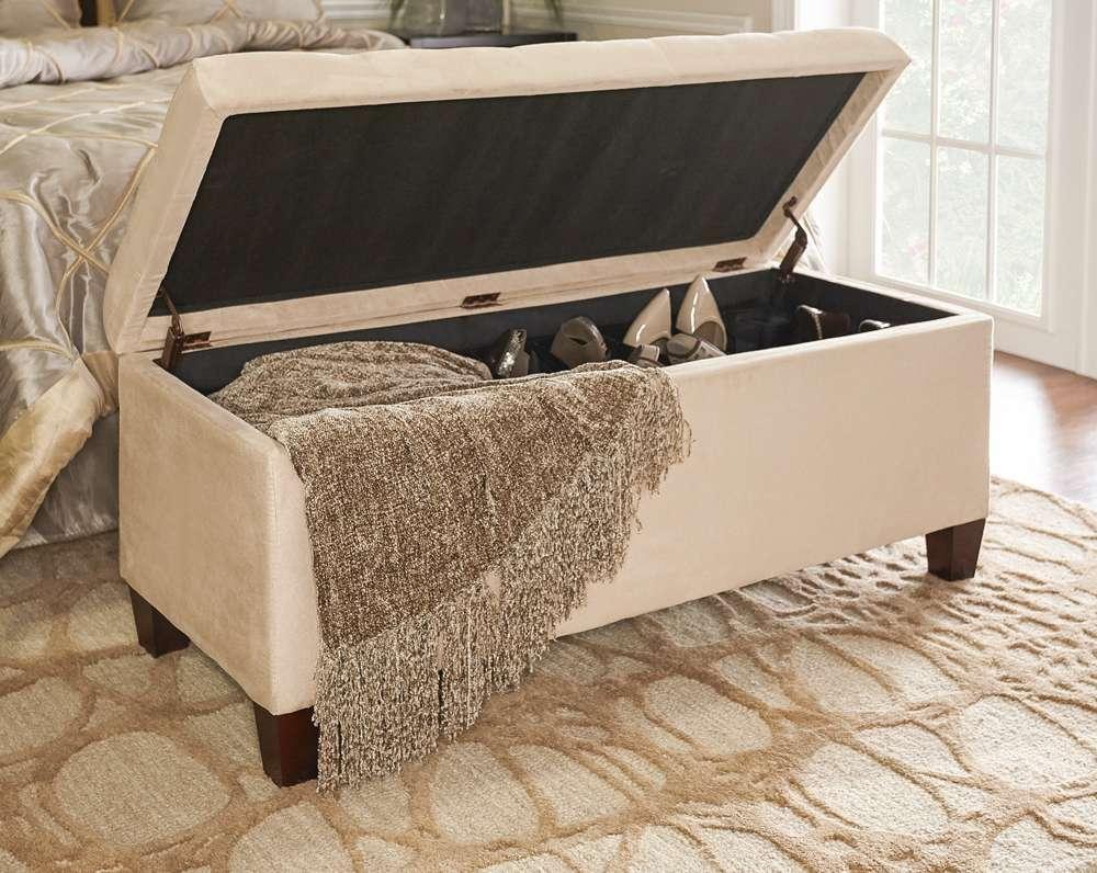 Linon Home Decor - Carmen Shoe Storage Ottoman - 40602BGE-01-KD-U veiw 4