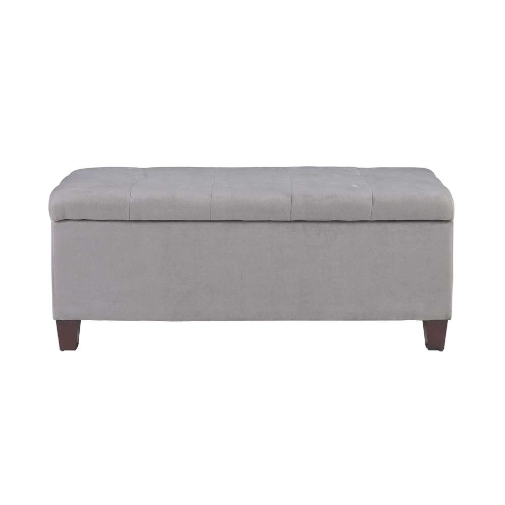 Linon Home Decor - Carmen Shoe Storage Ottoman - 40602GRY-01-KD-U veiw 2