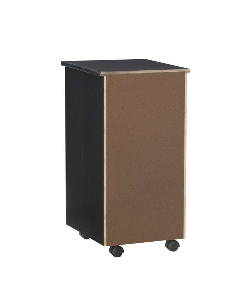 Linon Home Decor - Cary Black Six Drawer Rolling Storage Cart Black - CT40BLK01 veiw 4
