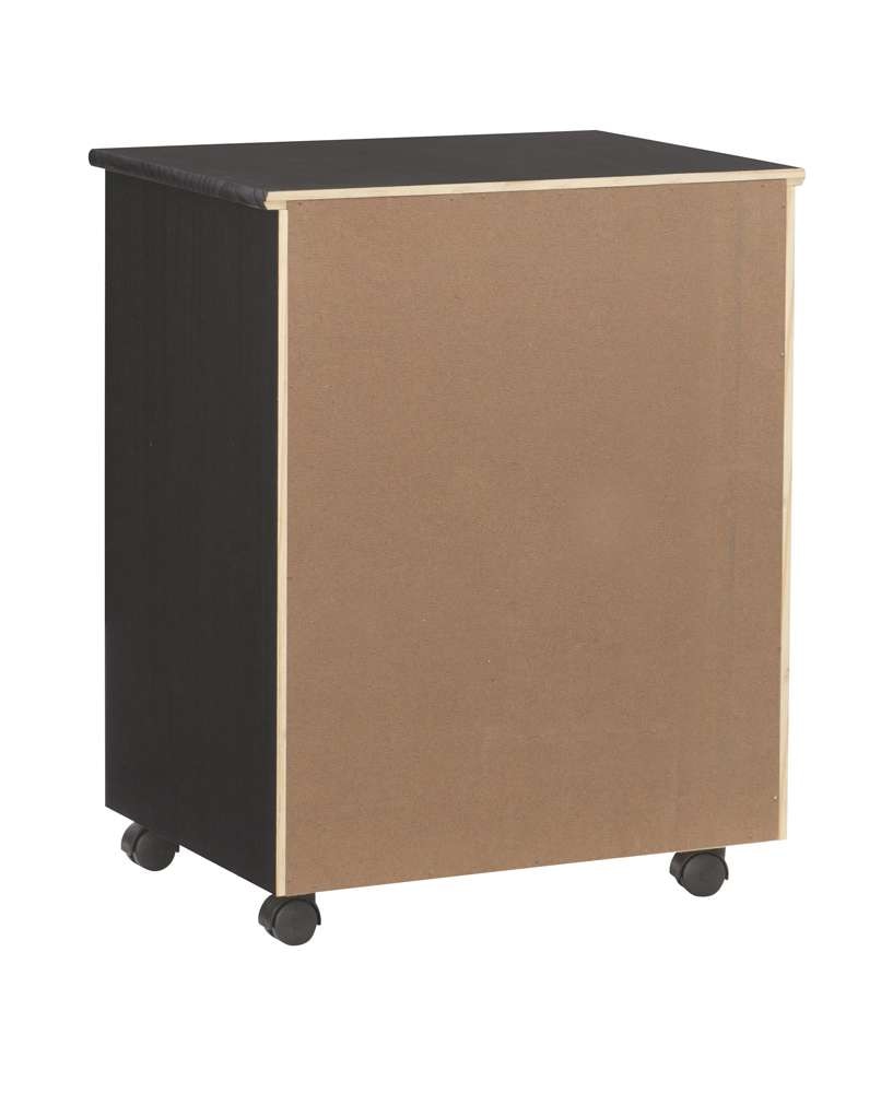Linon Home Decor - Cary Black Six Drawer Wide Rolling Storage Cart Black - CT41BLK01 veiw 4