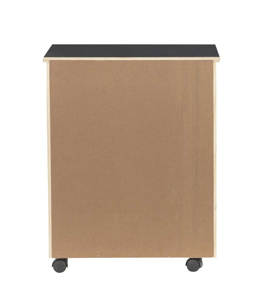 Linon Home Decor - Cary Black Six Drawer Wide Rolling Storage Cart Black - CT41BLK01 veiw 5