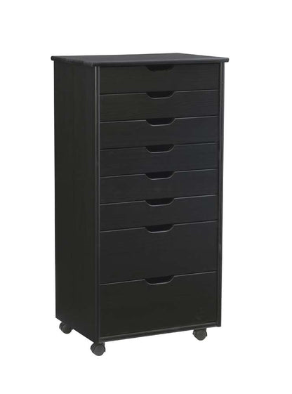 Linon Home Decor - Cary Eight Drawer Rolling Storage Cart, Black - CT42BLK01 veiw 1