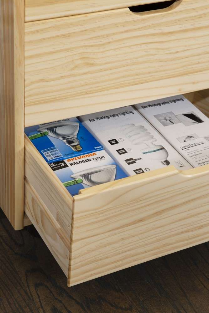 Linon Home Decor - Cary Eight Drawer Rolling Storage Cart, Natural - CT42NAT01 veiw 5
