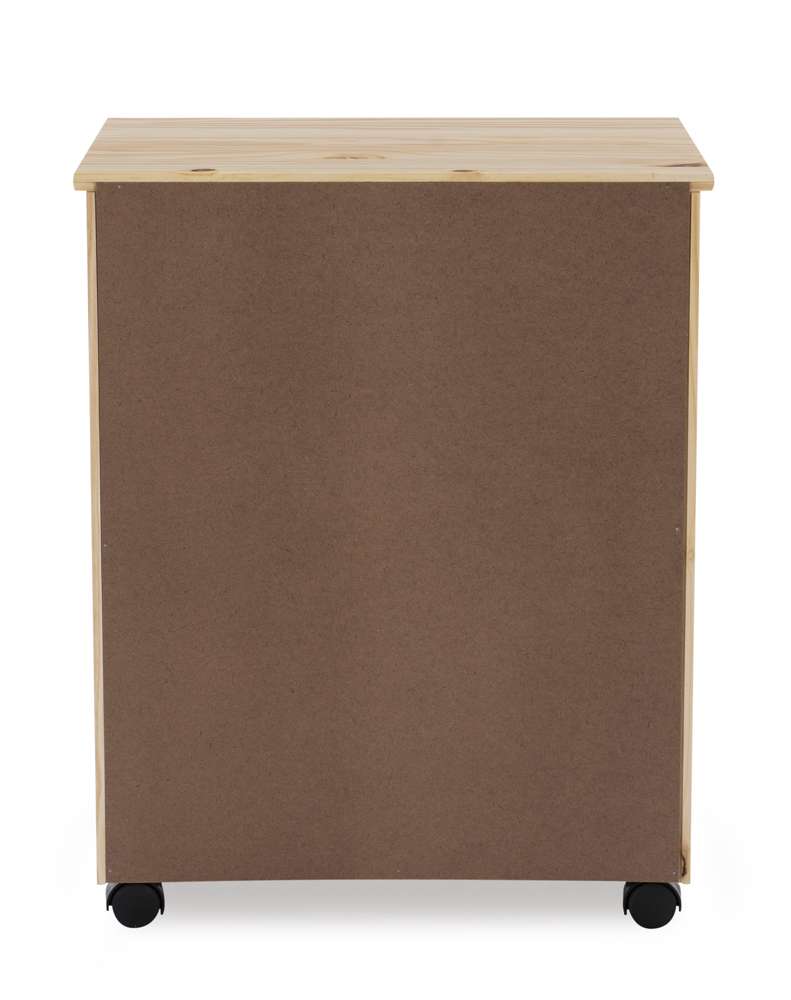 Linon Home Decor - Cary Six Drawer Wide Roll Cart, Natural - CT41NAT01 veiw 4