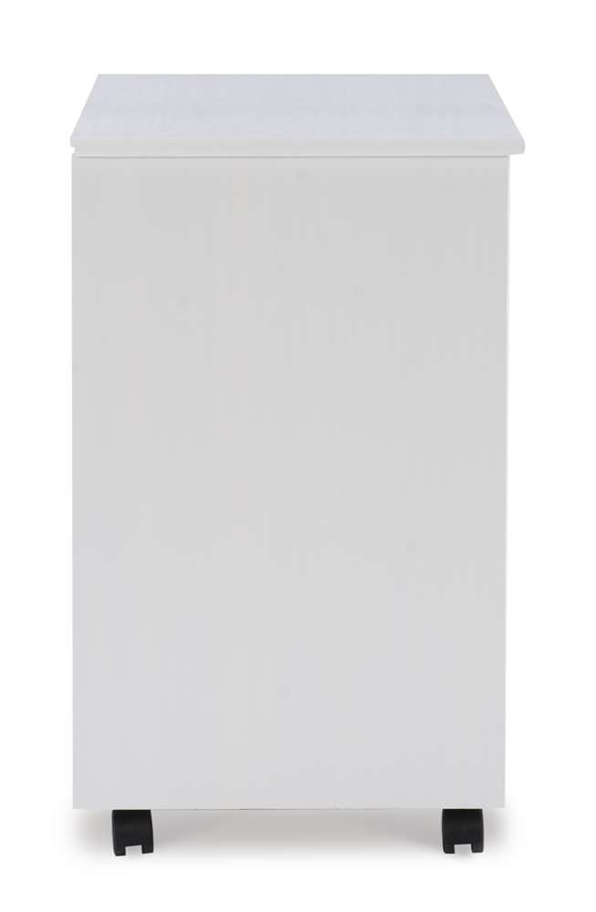 Linon Home Decor - Cary Six Drawer Wide Roll Cart, White Wash - CT41WHT01 veiw 3