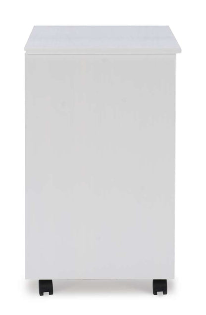Linon Home Decor - Cary Six Drawer Wide Roll Cart, White Wash - CT41WHT01 veiw 3