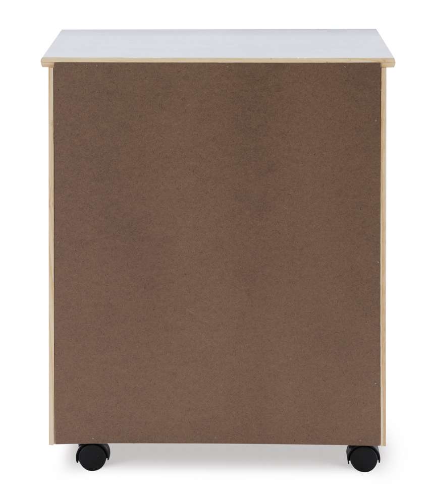Linon Home Decor - Cary Six Drawer Wide Roll Cart, White Wash - CT41WHT01 veiw 4