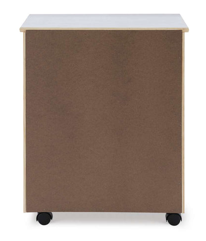 Linon Home Decor - Cary Six Drawer Wide Roll Cart, White Wash - CT41WHT01 veiw 4