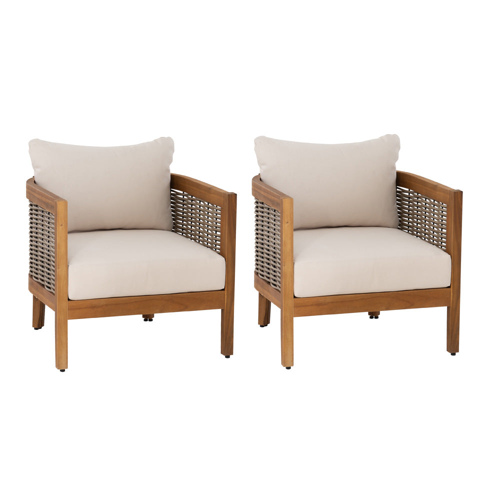 Linon Home Decor - Chaddsley Outdoor Brown Club Chair Set of 2 - ODNH14BRN2PCSET view 1