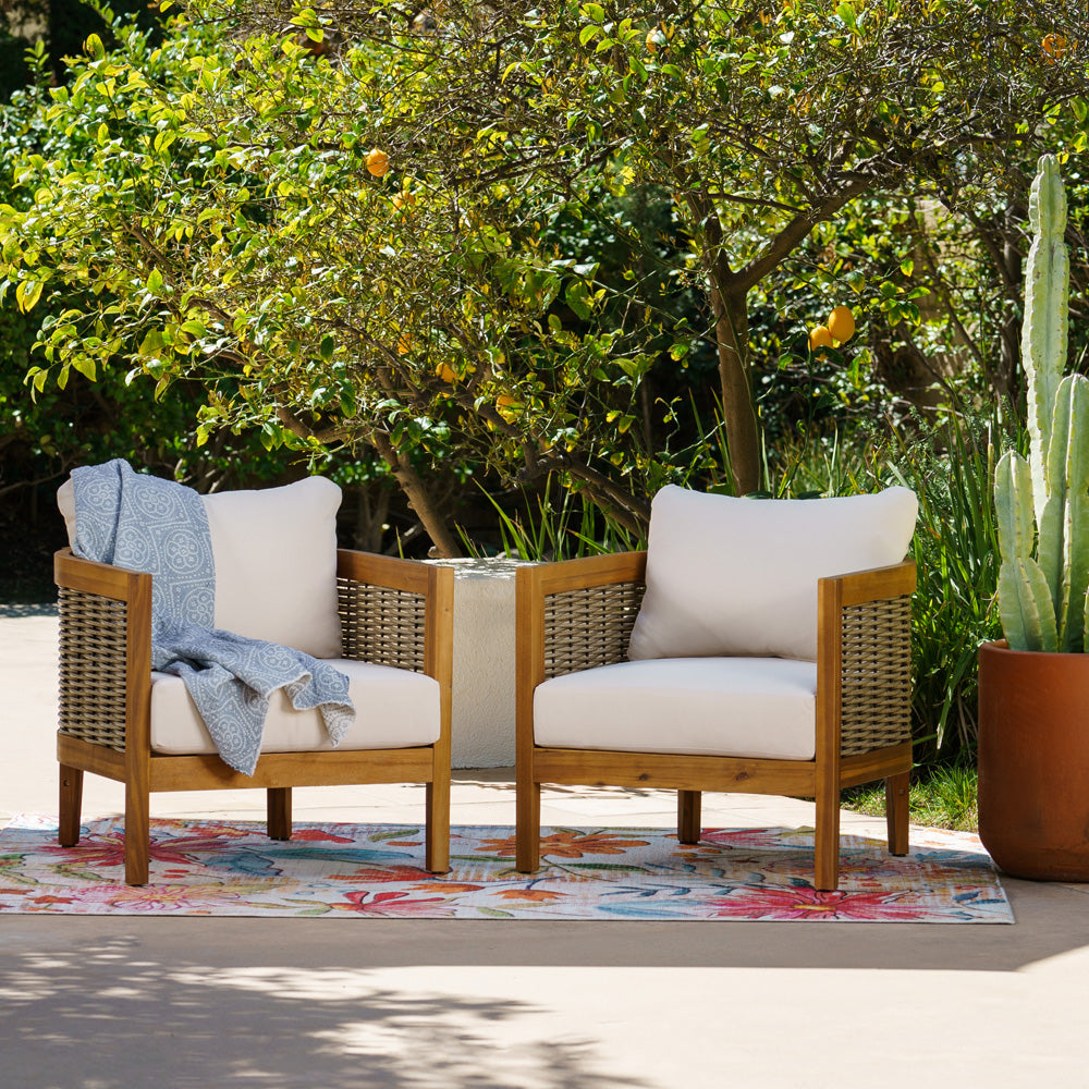 Linon Home Decor - Chaddsley Outdoor Brown Club Chair Set of 2 - ODNH14BRN2PCSET view 10