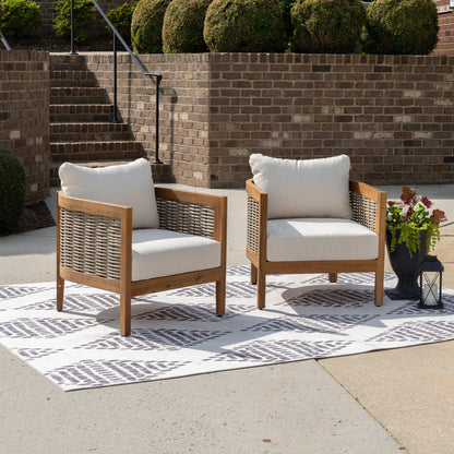Linon Home Decor - Chaddsley Outdoor Brown Club Chair Set of 2 - ODNH14BRN2PCSET view 11
