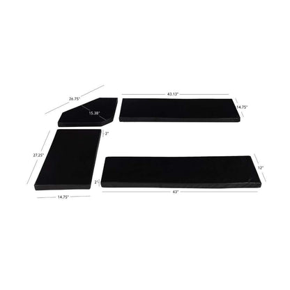 Linon Home Decor - Chelsea Cushion Set – Black Pvc *Nook Not Included* - 90375PVC-01-KD veiw 3