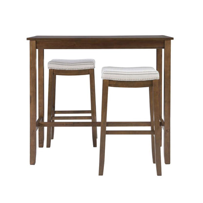 Linon Home Decor - Clardige 3Pc Bar Set Rustic Stripe - TS53RUSSTPABCU veiw 2
