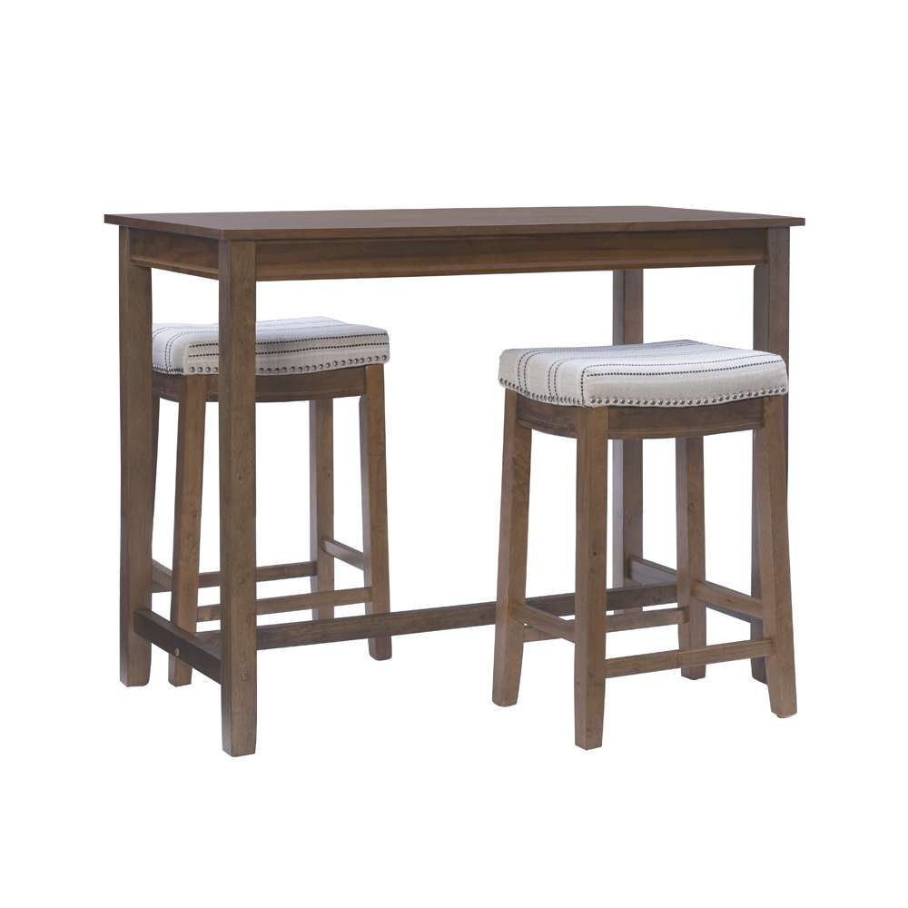 Linon Home Decor - Clardige 3Pc Counter Set Rustic Stripe - TS52RUSSTPABCU view 1