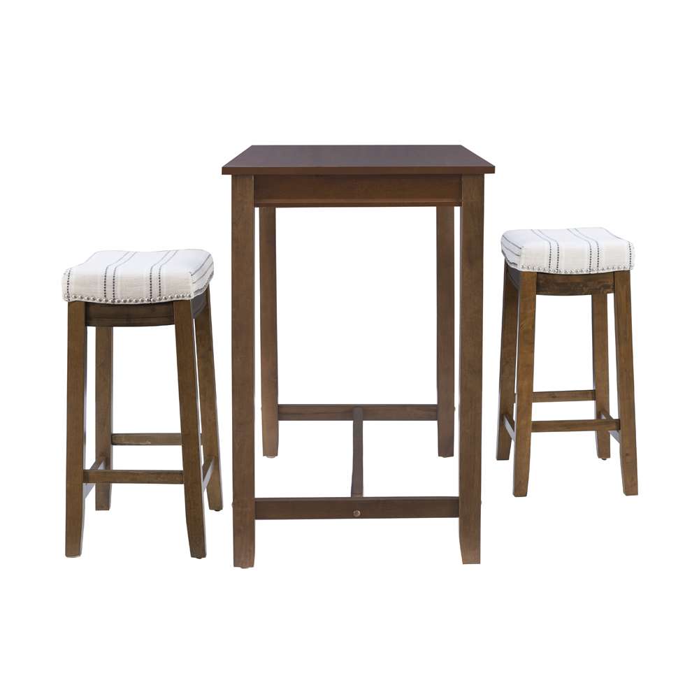 Linon Home Decor - Clardige 3Pc Counter Set Rustic Stripe - TS52RUSSTPABCU veiw 3