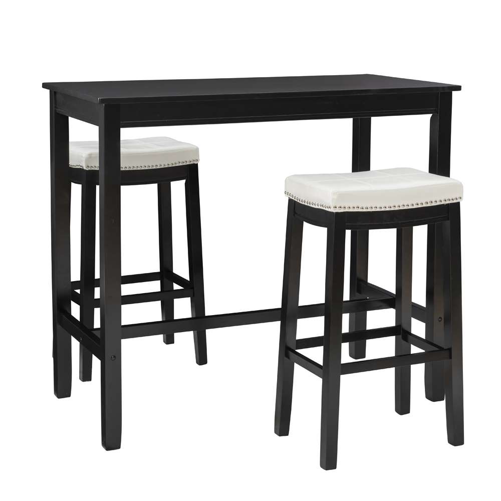 Linon Home Decor - Claridge 3Pc Bar Set Black White - TS53BLKWHTABCU view 1