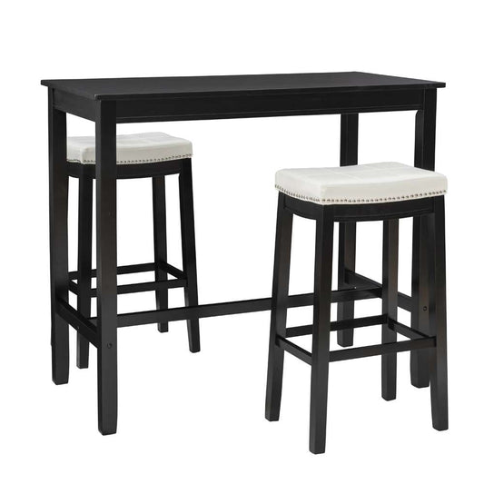 Linon Home Decor - Claridge 3Pc Bar Set Black White - TS53BLKWHTABCU view 1