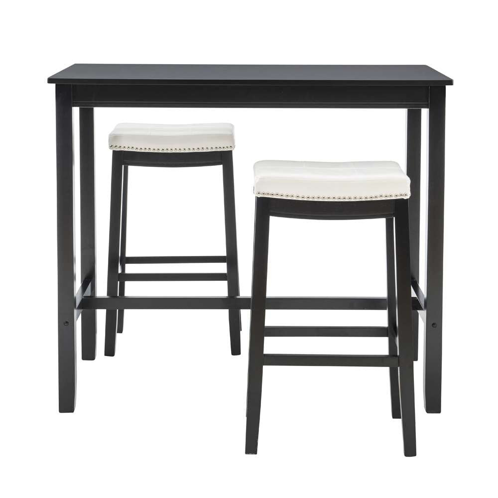 Linon Home Decor - Claridge 3Pc Bar Set Black White - TS53BLKWHTABCU view 2