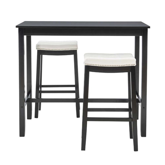 Linon Home Decor - Claridge 3Pc Bar Set Black White - TS53BLKWHTABCU view 2