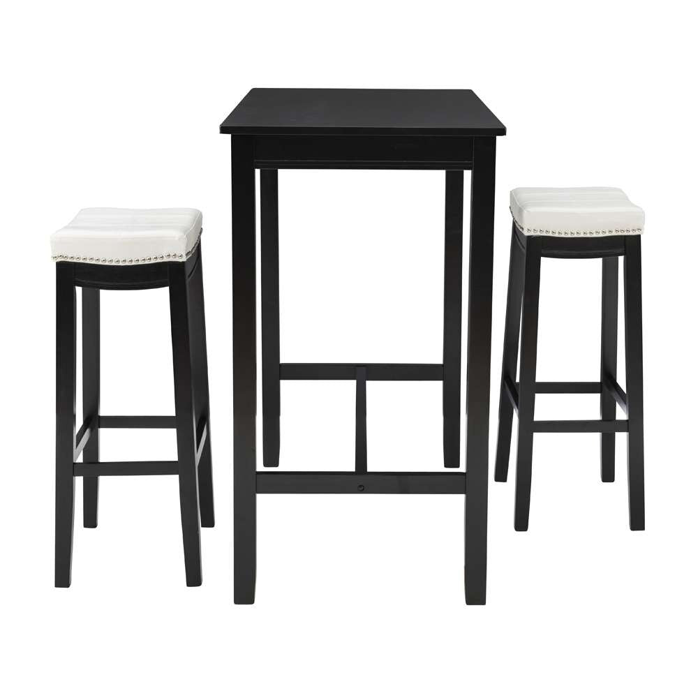 Linon Home Decor - Claridge 3Pc Bar Set Black White - TS53BLKWHTABCU view 3