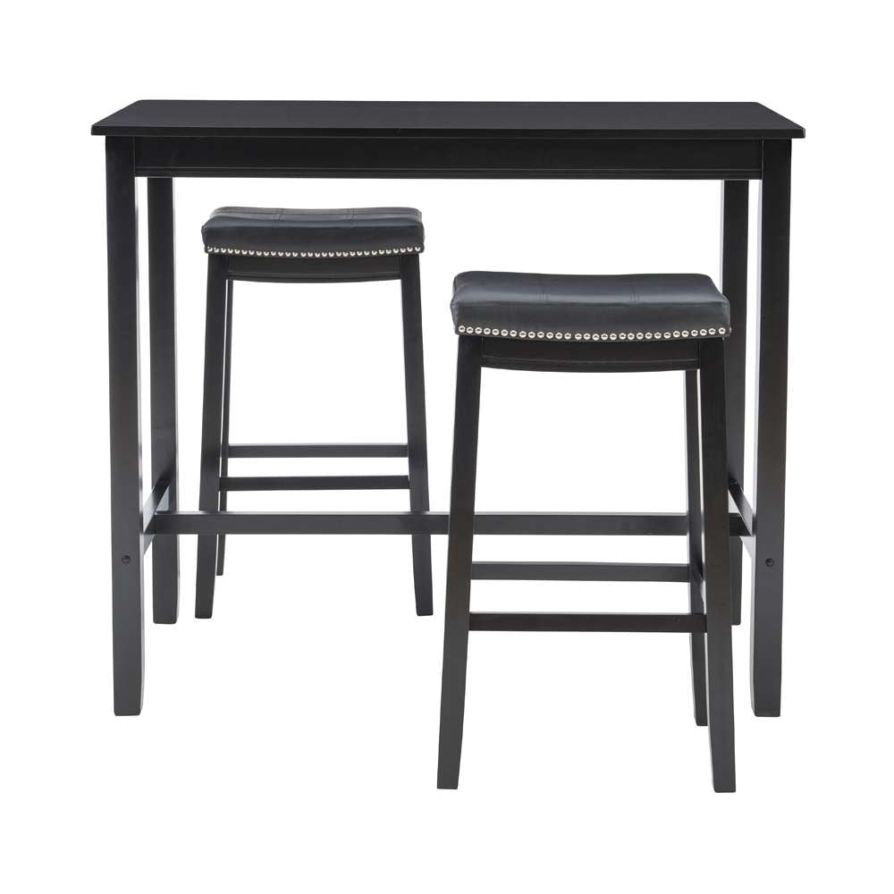 Linon Home Decor - Claridge 3Pc Bar Set Black - TS53BLKABCU veiw 2