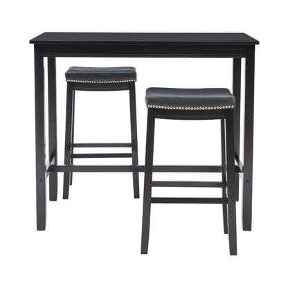 Linon Home Decor - Claridge 3Pc Bar Set Black - TS53BLKABCU veiw 2
