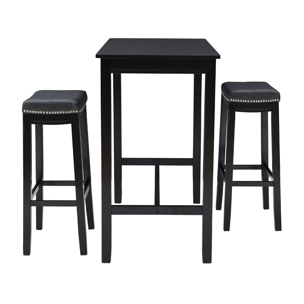 Linon Home Decor - Claridge 3Pc Bar Set Black - TS53BLKABCU veiw 3