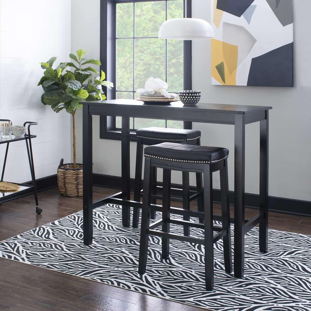 Linon Home Decor - Claridge 3Pc Bar Set Black - TS53BLKABCU veiw 4