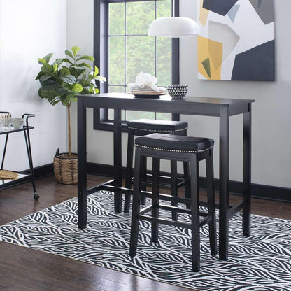 Linon Home Decor - Claridge 3Pc Bar Set Black - TS53BLKABCU veiw 4