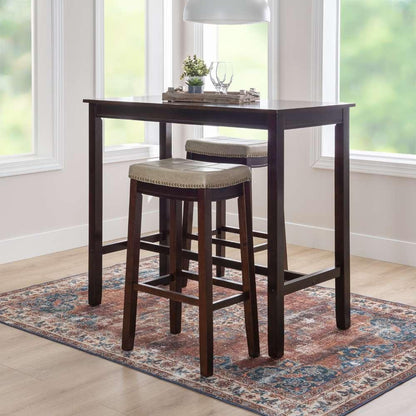 Linon Home Decor - Claridge 3Pc Bar Set Brown Beige - TS53BRNBGEABCU veiw 3