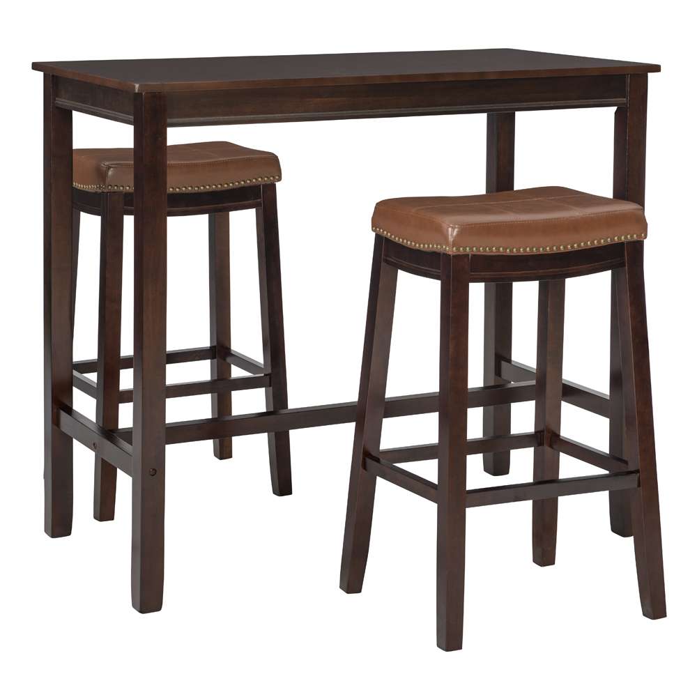 Linon Home Decor - Claridge 3Pc Bar Set Brown Cognac - TS53BRNCOGABCU veiw 1