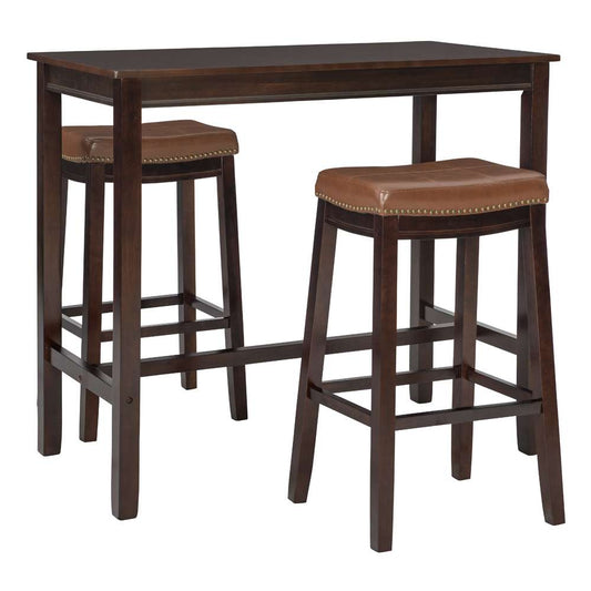 Linon Home Decor - Claridge 3Pc Bar Set Brown Cognac - TS53BRNCOGABCU veiw 1