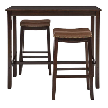 Linon Home Decor - Claridge 3Pc Bar Set Brown Cognac - TS53BRNCOGABCU veiw 2