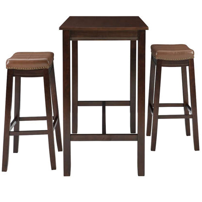 Linon Home Decor - Claridge 3Pc Bar Set Brown Cognac - TS53BRNCOGABCU veiw 3
