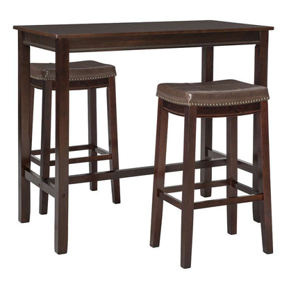 Linon Home Decor - Claridge 3Pc Bar Set Brown - TS53BRNABCU veiw 1