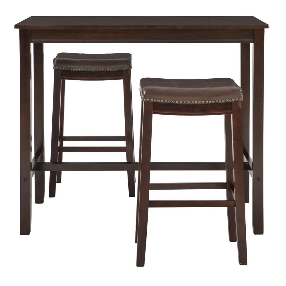 Linon Home Decor - Claridge 3Pc Bar Set Brown - TS53BRNABCU veiw 2