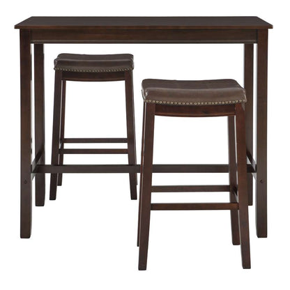 Linon Home Decor - Claridge 3Pc Bar Set Brown - TS53BRNABCU veiw 2