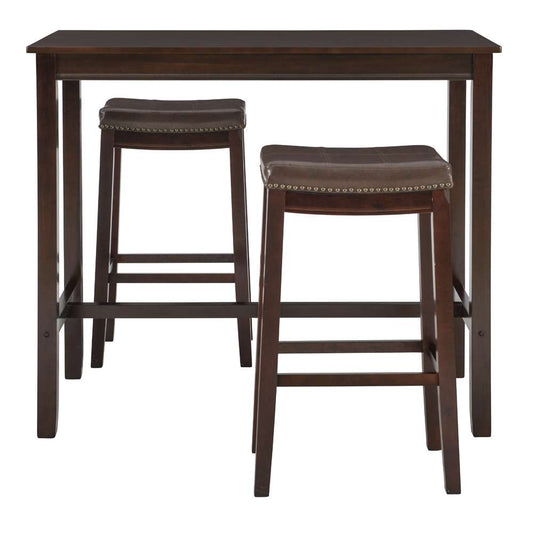 Linon Home Decor - Claridge 3Pc Bar Set Brown - TS53BRNABCU veiw 2