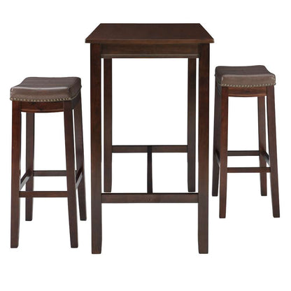 Linon Home Decor - Claridge 3Pc Bar Set Brown - TS53BRNABCU veiw 3