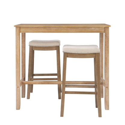 Linon Home Decor - Claridge 3Pc Bar Set Natural - TS53NATABCU veiw 2