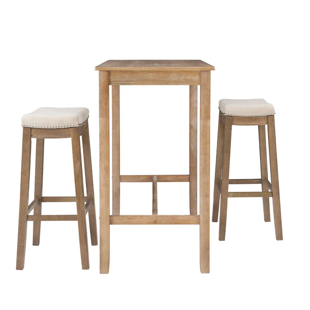 Linon Home Decor - Claridge 3Pc Bar Set Natural - TS53NATABCU veiw 3